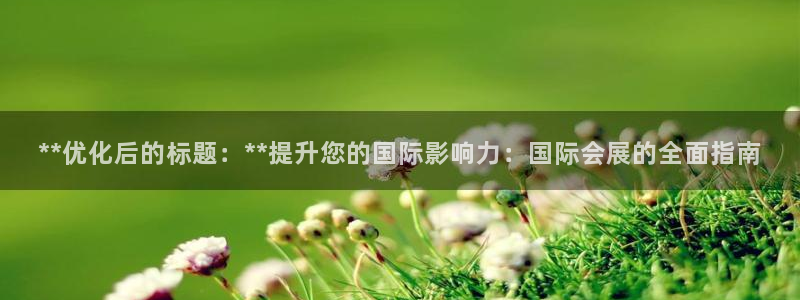 果博app官网下载：**优化后的标题：**提升您的国际影响力：国际会展的全面指南